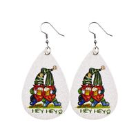 1 Pair Fashion Four Leaf Clover Water Droplets Pu Leather Sequins St. Patrick Women's Drop Earrings sku image 6