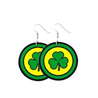1 Pair Fashion Four Leaf Clover Water Droplets Pu Leather Sequins St. Patrick Women's Drop Earrings sku image 15