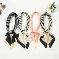 Women's Simple Style Stripe Satin Printing Silk Scarves main image 1