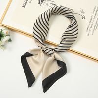 Women's Simple Style Stripe Satin Printing Silk Scarves main image 6