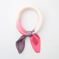 Women's Sweet Solid Color Satin Silk Scarves main image 5