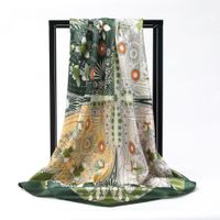 Women's Fashion Flower Satin Printing Silk Scarves main image 6