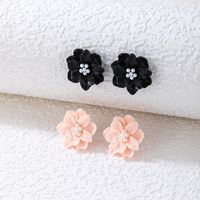 1 Pair Simple Style Flower Three-dimensional Alloy Ear Studs main image 11