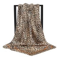 Women's Streetwear Leopard Satin Printing Silk Scarves main image 5