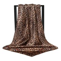 Women's Streetwear Leopard Satin Printing Silk Scarves sku image 3