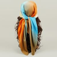 Women's Elegant Tie Dye Satin Silk Scarves main image 3