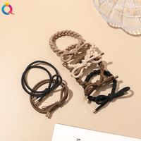 Fashion Knot Bow Knot Twist Rubber Band Metal Layered Hair Tie 1 Piece main image 1