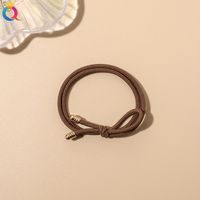 Fashion Knot Bow Knot Twist Rubber Band Metal Layered Hair Tie 1 Piece sku image 1