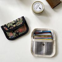 Unisex Stripe Canvas Magnetic Buckle Card Holders main image 3