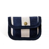 Unisex Stripe Canvas Magnetic Buckle Card Holders main image 5