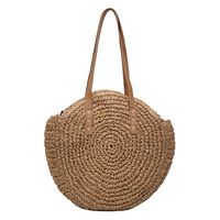 Women's Spring&summer Straw Solid Color Vacation Round Open Straw Bag sku image 1