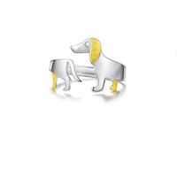 Einfacher Stil Hund Sterling Silber Überzug Offener Ring sku image 1