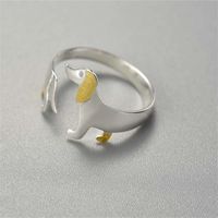 Simple Style Dog Sterling Silver Plating Open Ring main image 2