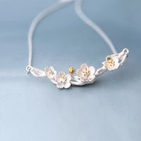 Fashion Flower Metal Silver Plated Women's Rings Earrings Necklace sku image 3