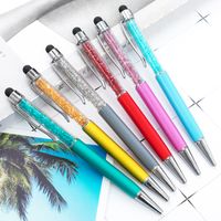 Metal Pen Factory Wholesale Crystal Ballpoint Pen Diamond Capacitive Stylus Printable Logo Advertising Marker Multicolor Ballpoint Pen main image 2