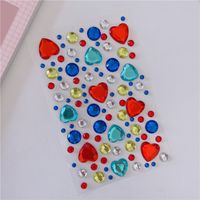 Large Love Diamond Stickers Ins3d Korean Diamond Decorative Journal Face Stickers Children Girl Bright Crystal sku image 1