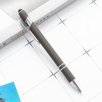 Cross-border Creative Touch Screen Ballpoint Pen Meiji Press Metal Pen Wholesale Capacitive Stylus Printing Logo Spray Glue Aluminum Rod Pen sku image 2
