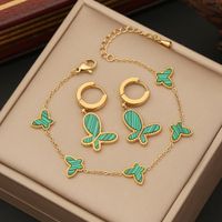 Fashion Butterfly Stainless Steel Plating Bracelets Earrings Necklace main image 4