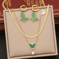 Fashion Butterfly Stainless Steel Plating Bracelets Earrings Necklace main image 1