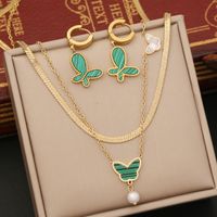 Fashion Butterfly Stainless Steel Plating Bracelets Earrings Necklace main image 6