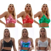 Women's Wrap Crop Top Tank Tops Backless Sexy Solid Color main image 1
