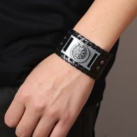 1 Pieza Hip Hop Estilo Vintage Tótem Continuar Aleación Cuero Hombres Brazalete main image 7