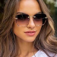 Elegant Business Basic Pc Square Frameless Women's Sunglasses main image 3