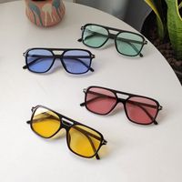 Fashion Color Block Ac Square Full Frame Women's Sunglasses main image 5