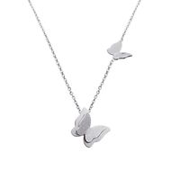 Fashion Simple Style Butterfly Titanium Steel Plating Butterfly Necklace sku image 1