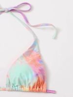Unisex Strand Farbblock 3-teiliges Set Bikinis main image 4