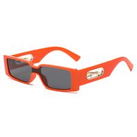Retro Solid Color Leopard Pc Square Full Frame Men's Sunglasses main image 4