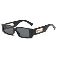 Retro Solid Color Leopard Pc Square Full Frame Men's Sunglasses sku image 1