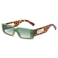 Retro Solid Color Leopard Pc Square Full Frame Men's Sunglasses sku image 3