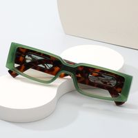 Retro Solid Color Leopard Pc Square Full Frame Men's Sunglasses main image 1
