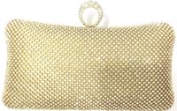 Yellow Black Silver Polyester Metal Stripe Oval Evening Bags sku image 1