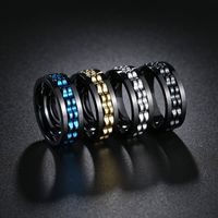 Hip-hop Geometric Titanium Steel Plating Rings main image 1