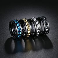 Wholesale Jewelry Hip-Hop Geometric 304 Stainless Steel Chain Gold Plated Plating Rings main image 1