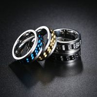 Hip-hop Geometric Titanium Steel Plating Rings main image 4