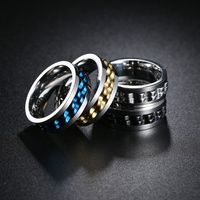 Wholesale Jewelry Hip-Hop Geometric 304 Stainless Steel Chain Gold Plated Plating Rings main image 4