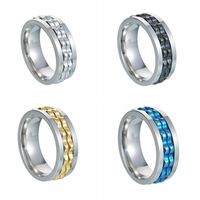 Hip-hop Geometric Titanium Steel Plating Rings main image 3