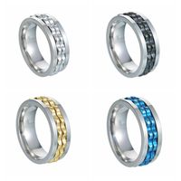 Wholesale Jewelry Hip-Hop Geometric 304 Stainless Steel Chain Gold Plated Plating Rings main image 3
