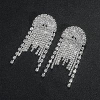 1 Pair Shiny Tassel Rhinestone Inlay Crystal Silver Plated Women's Drop Earrings main image 10