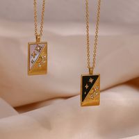 1 Piece Fashion Sun Star Stainless Steel Inlay Artificial Diamond Pendant Necklace main image 1