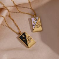 1 Piece Fashion Sun Star Stainless Steel Inlay Artificial Diamond Pendant Necklace main image 3