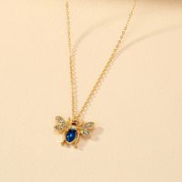 1 Piece Fashion Bee Alloy Plating Inlay Artificial Diamond Women's Pendant Necklace sku image 1