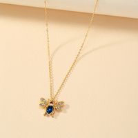 1 Piece Fashion Bee Alloy Plating Inlay Artificial Diamond Women's Pendant Necklace main image 3