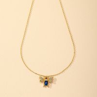 1 Piece Fashion Bee Alloy Plating Inlay Artificial Diamond Women's Pendant Necklace main image 4