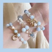 1 Piece Sweet Moon Flower Fish Tail Natural Stone Crystal Bracelets main image 1
