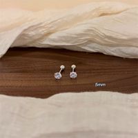 1 Paire Style Simple Rond Le Cuivre Incruster Zircon Boucles D'oreilles main image 4