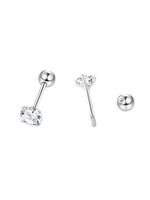 1 Paire Style Simple Rond Le Cuivre Incruster Zircon Boucles D'oreilles main image 2